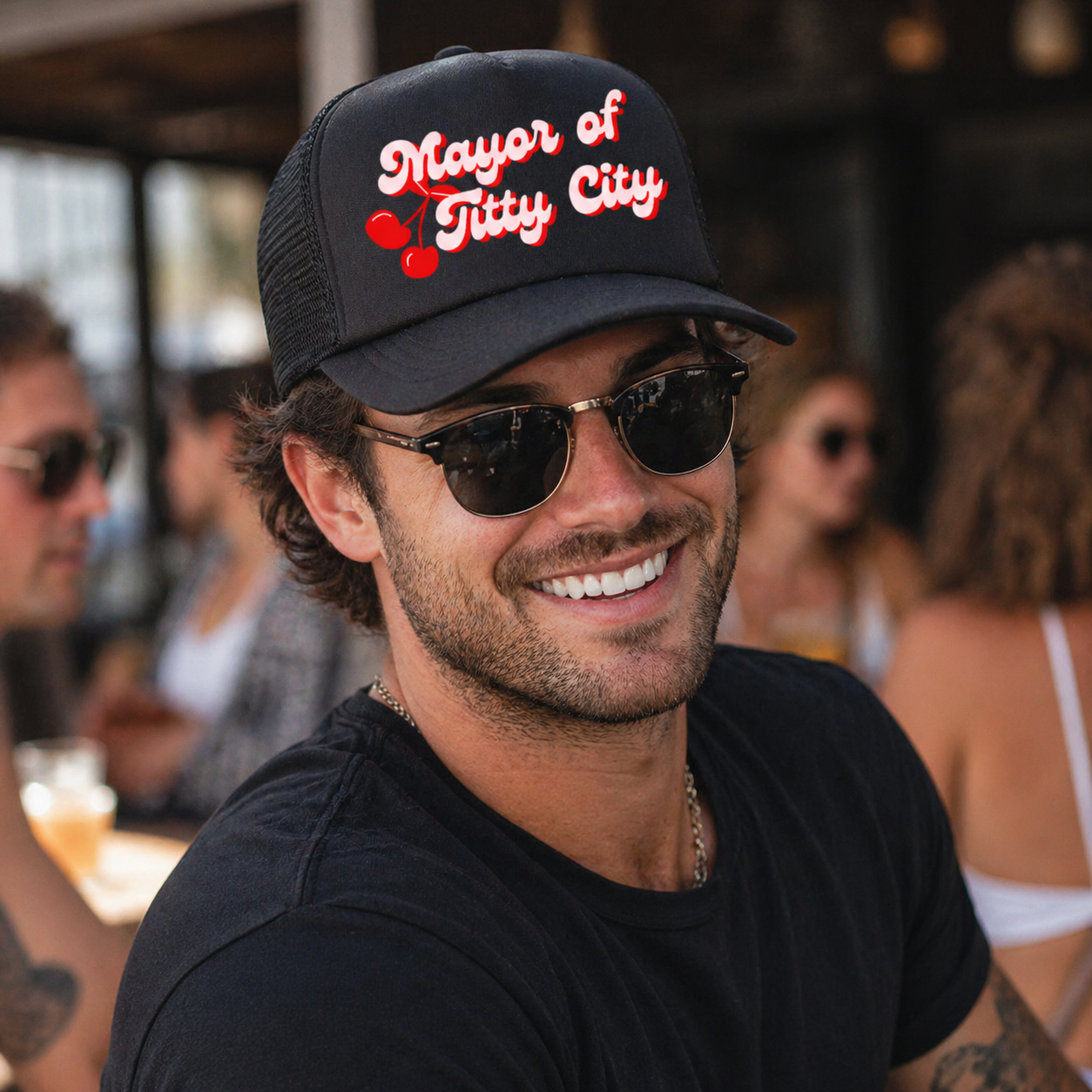 Mayor of Titty City Trucker Hat – front view