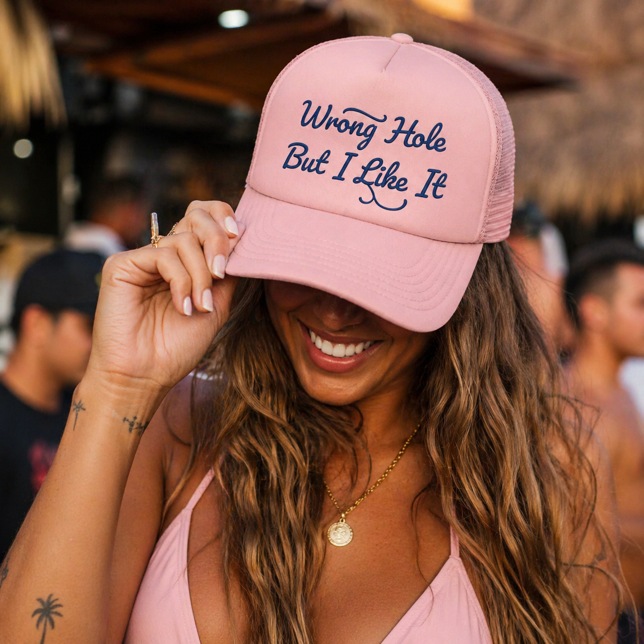 Wrong Hole Trucker Hat – front view
