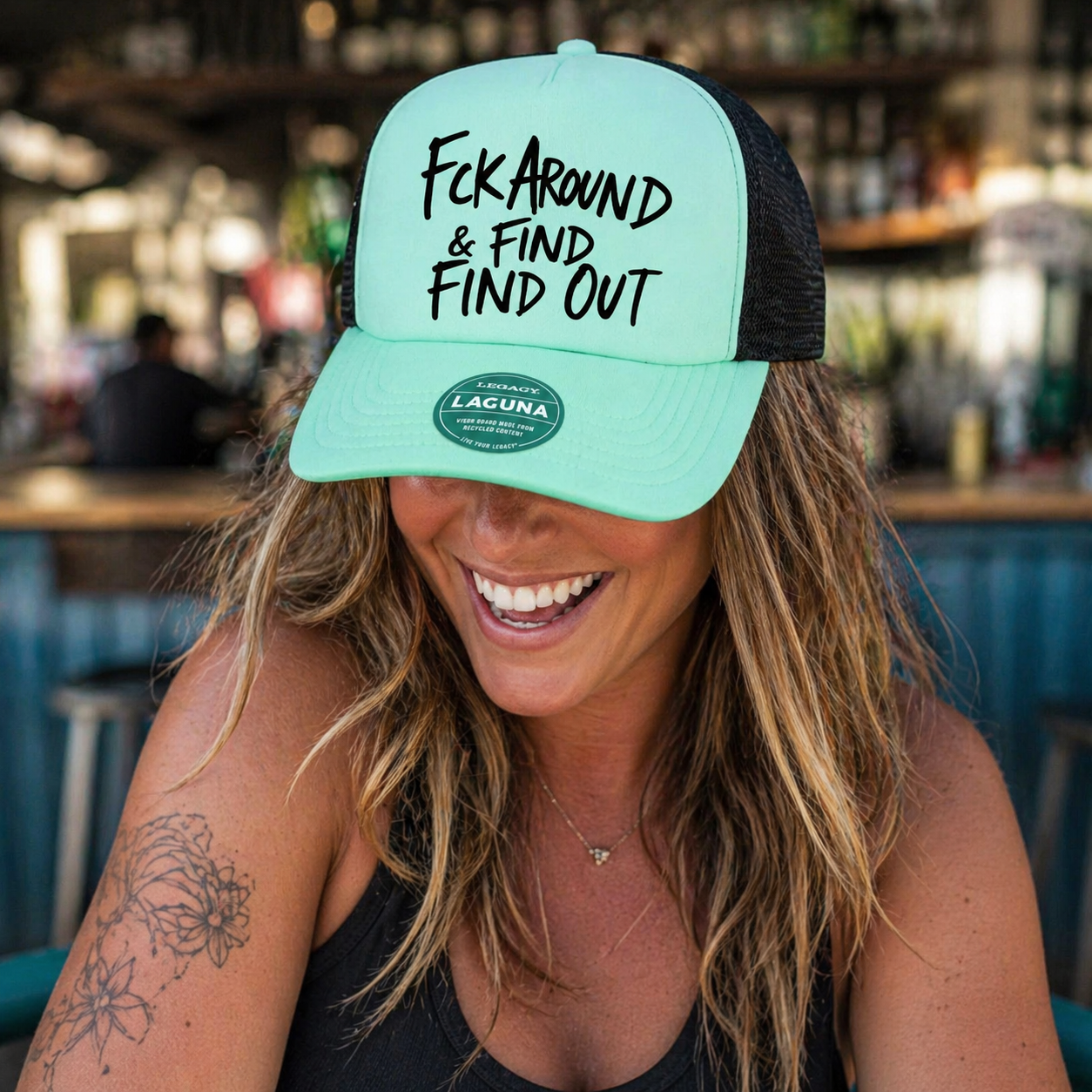 Fuck Around & Find Out Trucker Hat – front view