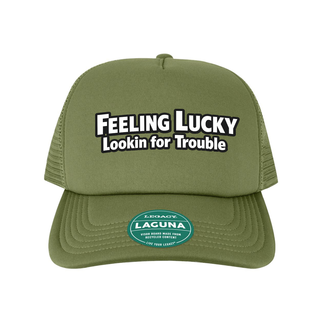 Feeling Lucky Looking for Trouble Trucker Hat